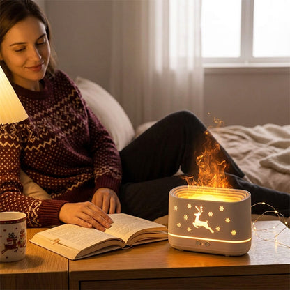 Flame Humidifier Lamp with Ultrasonic Mist